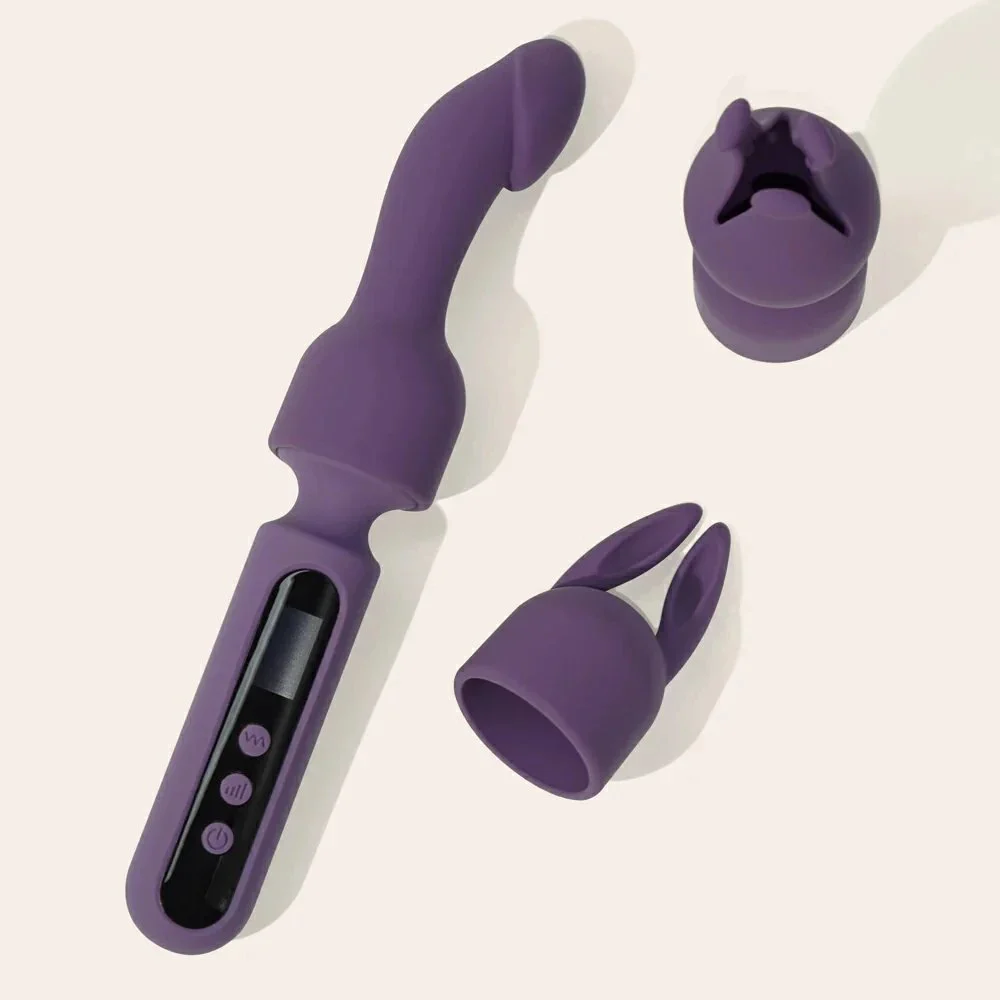 Couple Adult Sex Toy Wand Vibrator Kits Clit G Spot Glans Clitoral Stimulator Vibrating Dildo Massager Vibrator with LCD Display