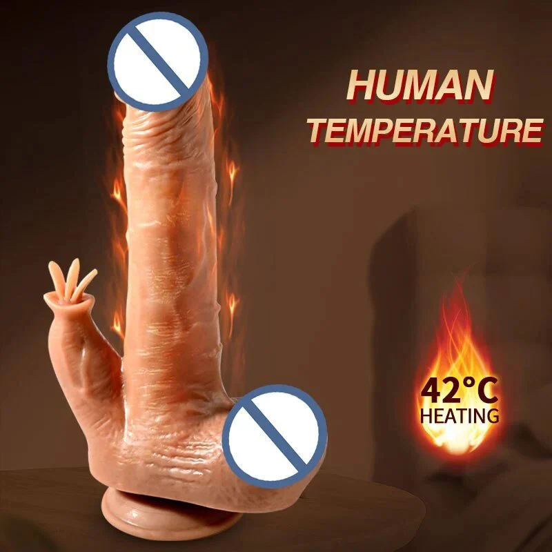 Automatic Telescopic Simulation Heated Penis Remote Control Realistic Vibrating Huge Dildo for Women With Suction Cup