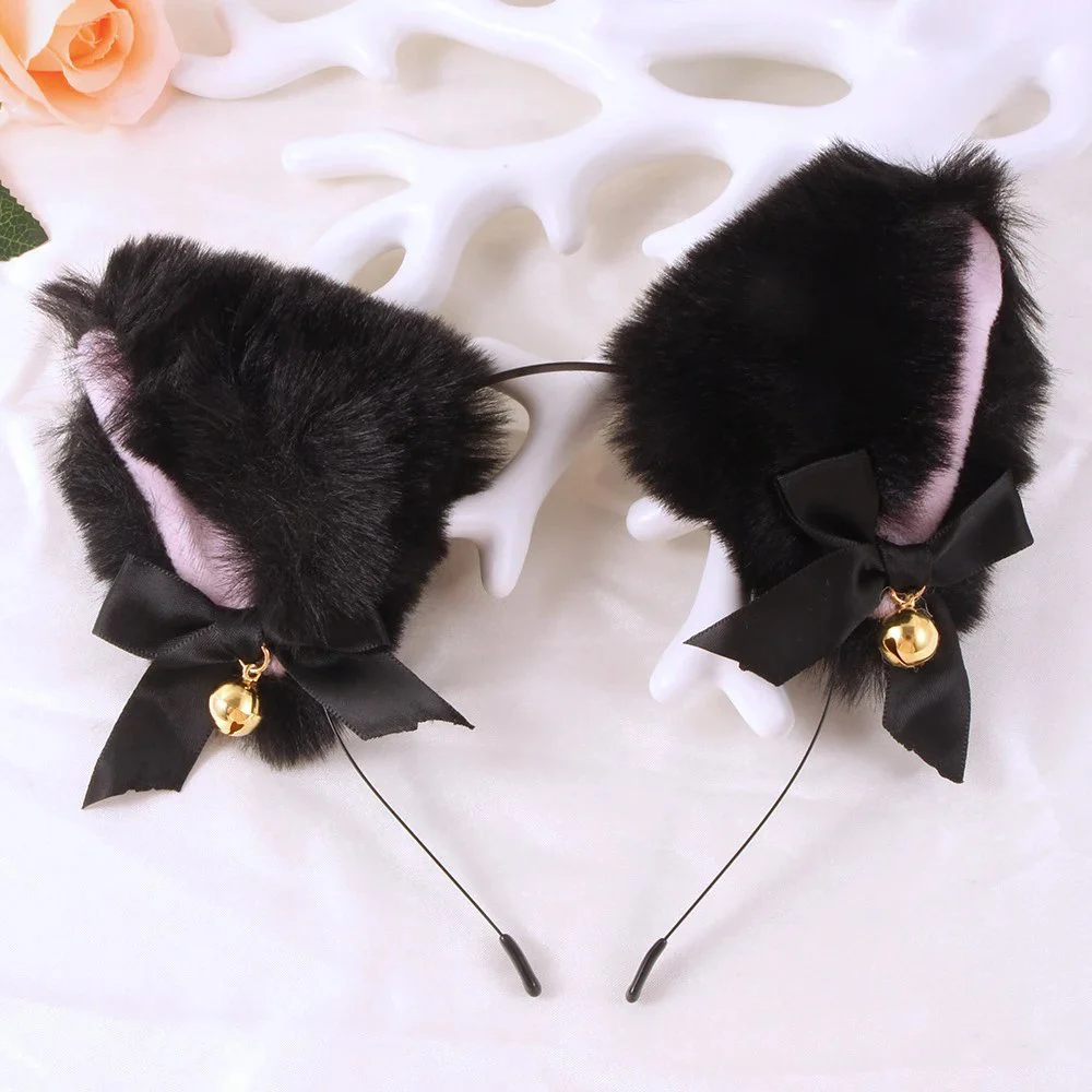 Cat Ears With Bells Headband Cos Cat Girl Hair Accessories Christmas Halloween Headwear Accessories Hair Jewelry