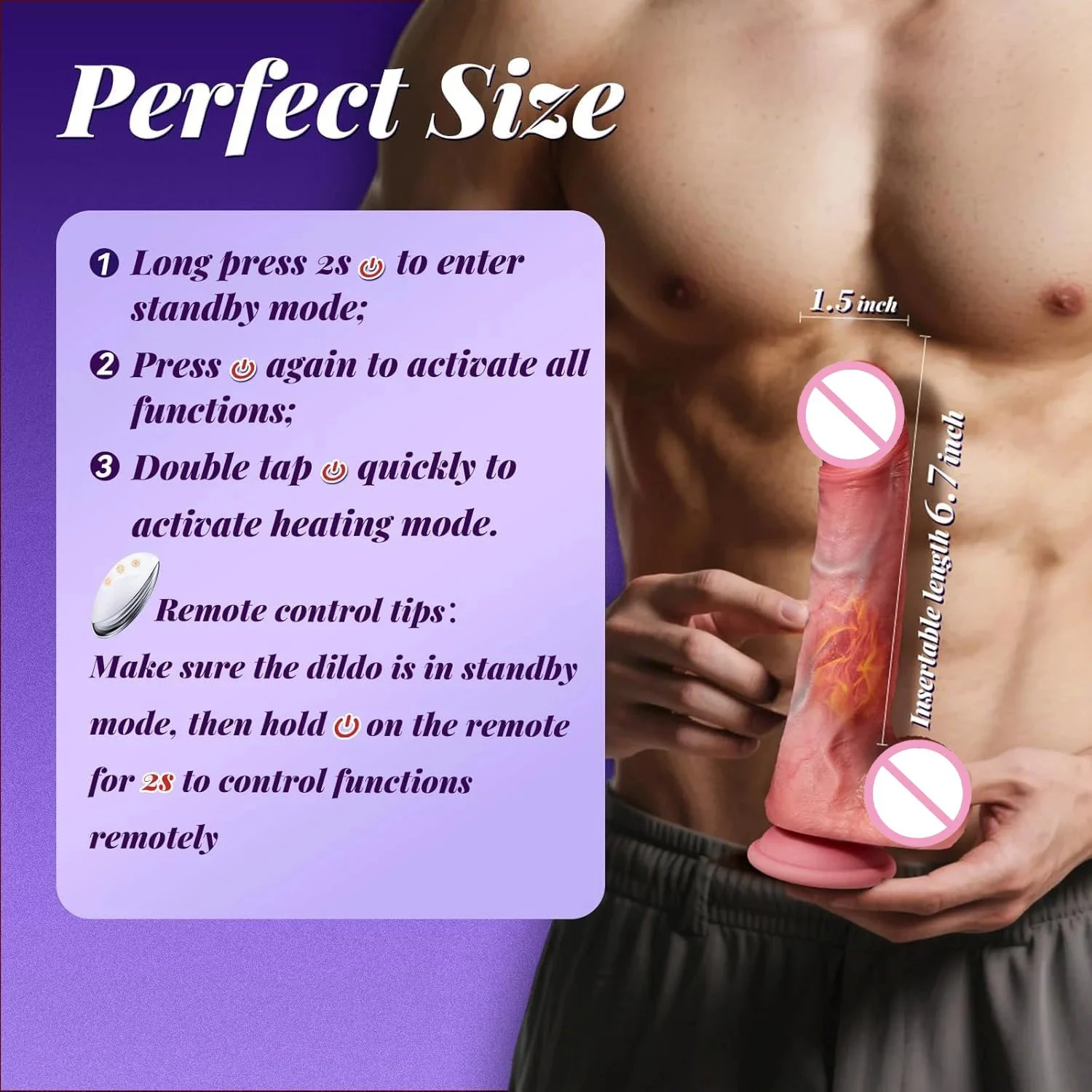 Realistic Thrusting Waterproof Eco-Friendly Soft Silicone Vibrating Dildo 10 Modes for Vagina G-Spot Penis Stimulation-Women