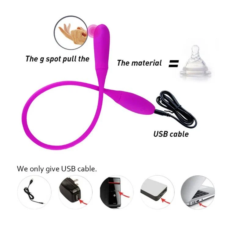 Double Head USB Rechargeable Dildo Vibrator for Lesbian Female Masturbation Bullet Vibrator for Couples