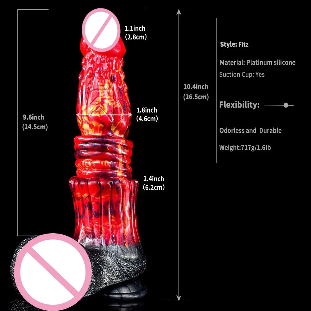 Animal Horse Artificial Penis Soft Silicone Strap on Dildo Realistic Fire Dragon Dildos Sex