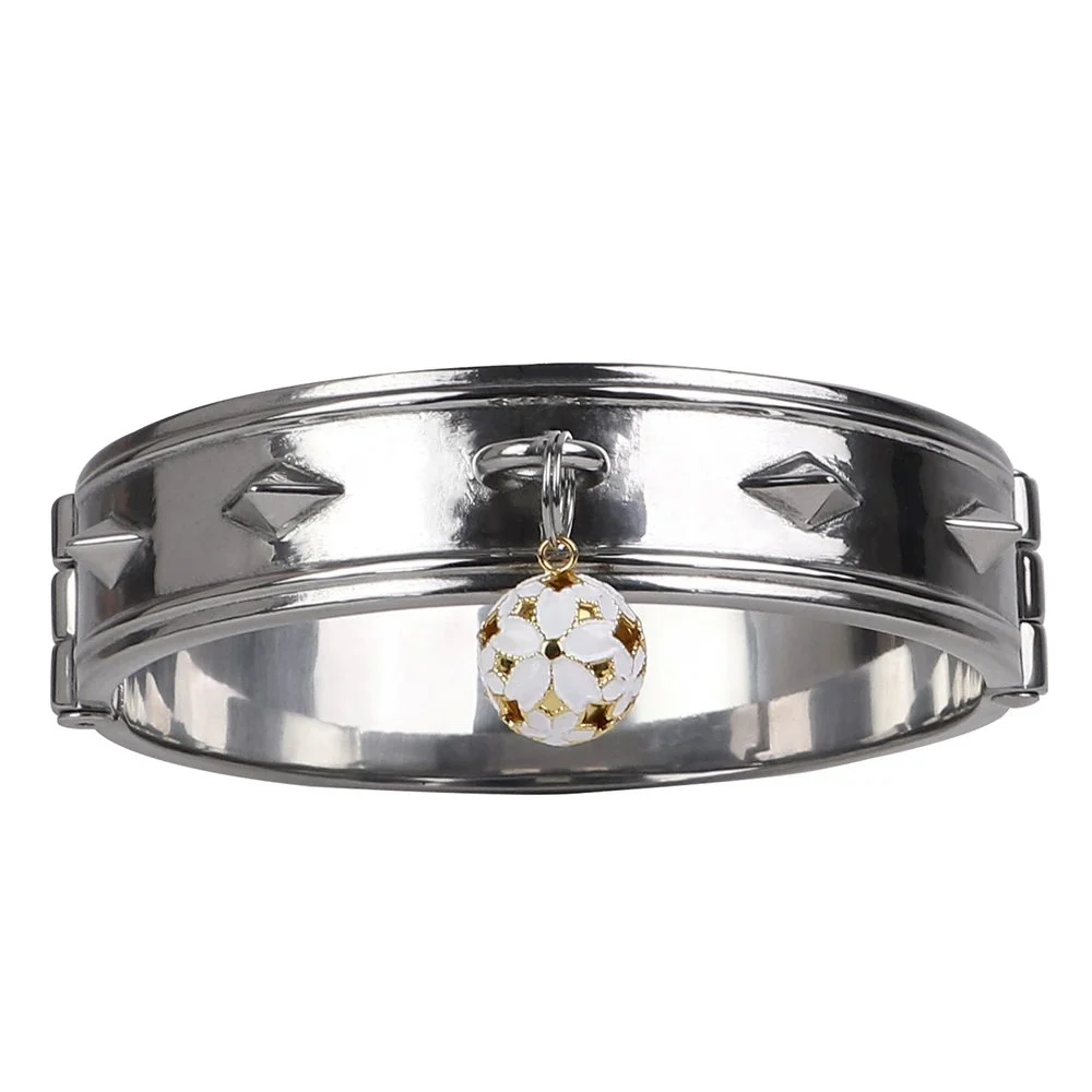 Diamond Spire Premium Leather Adjustable Collar for Submissive Play with Spikes & Metal Buckle