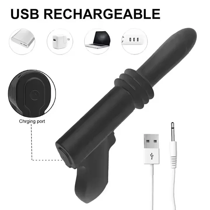 Adult Erotic Products Eco-Friendly 100% Waterproof Automatic Telescopic USB Recharge Dildo Masturbator for Women