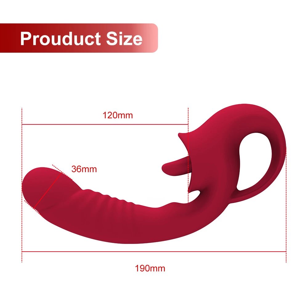 Women's Masturbation Vibrator Wand USB Powered G-Spot Sex Toys with Tongue-Licking Feature