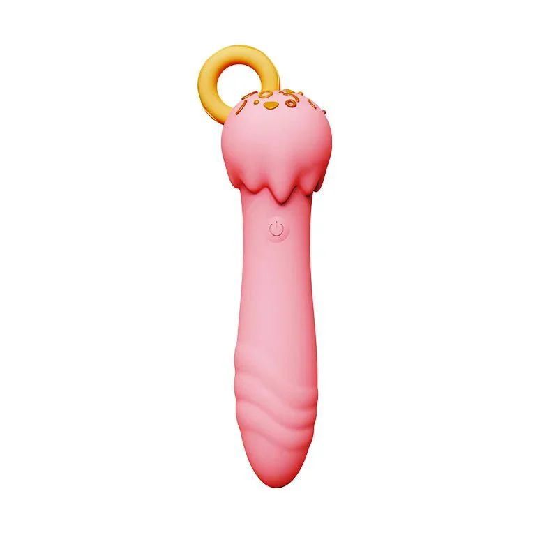 USB Rechargeable Clitoris Stimulation Wand Ice Cream Shaped Dildo Vibrator Sex Toys for Women