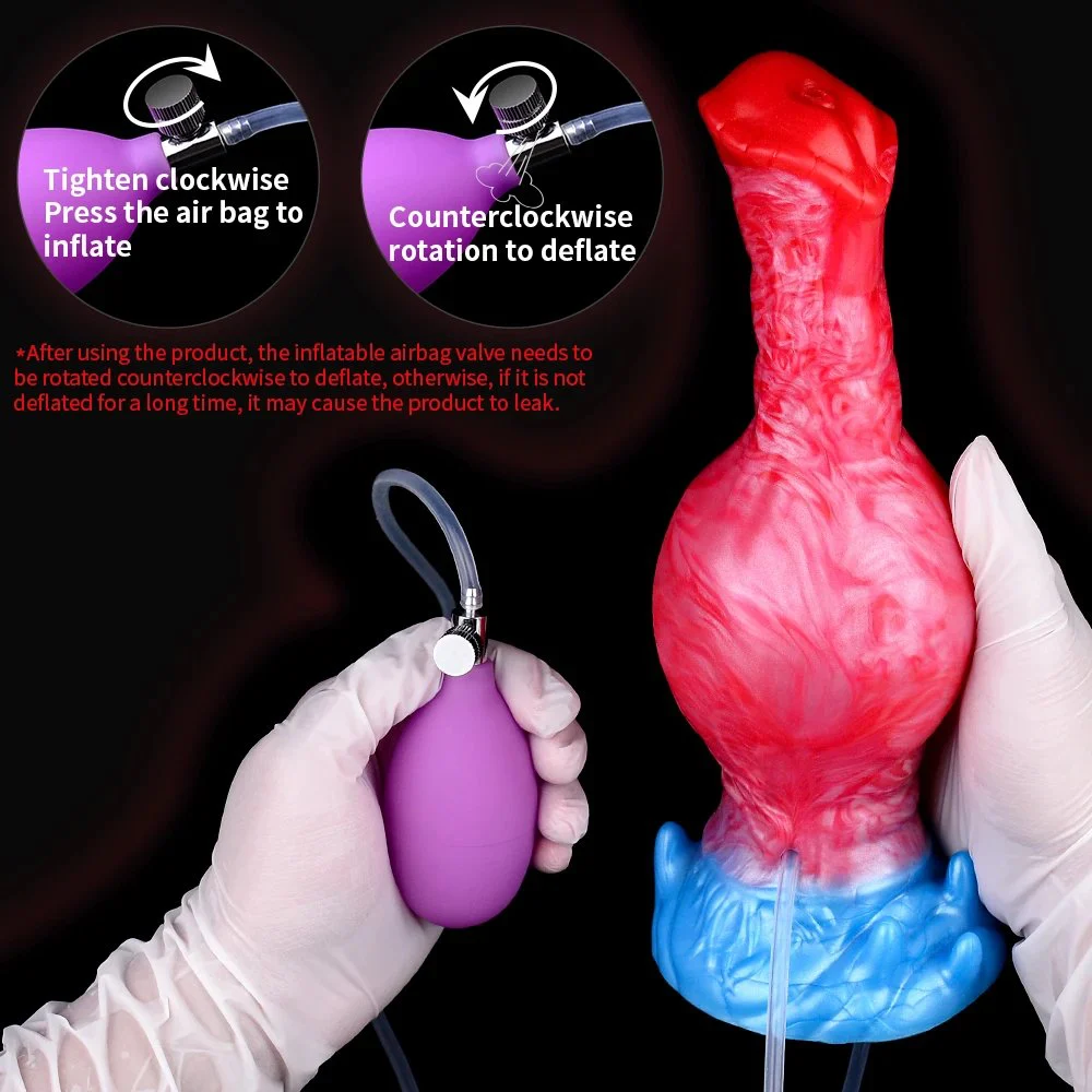 Squirting Inflatable Monster Dildo with Suction Cup Anal Plug Adult Sex Toys Anus Expansion Dildo Prostate Massager for 18+