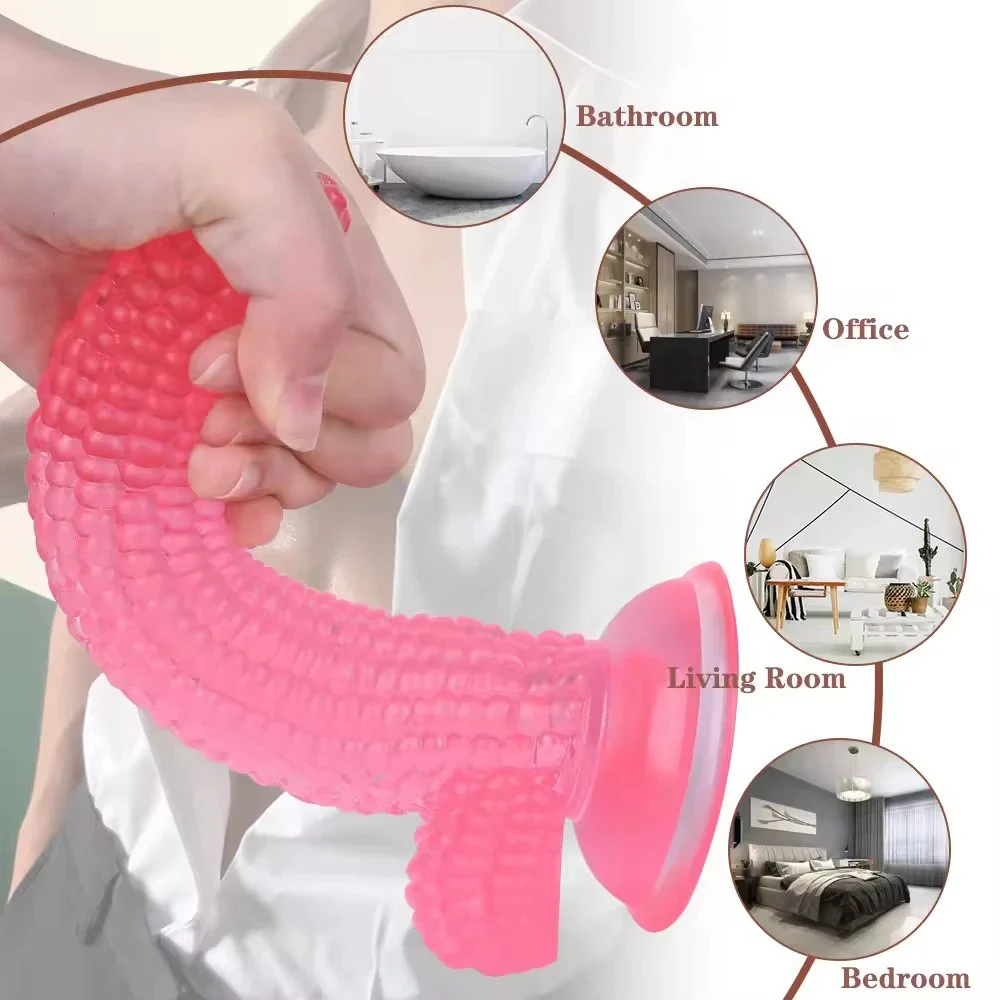 Corn Phallus Fruit Shape Crystal Black Jelly Dildo Anal Plug Eco-Friendly IPX6 Waterproof Sex Toy for Women and Men