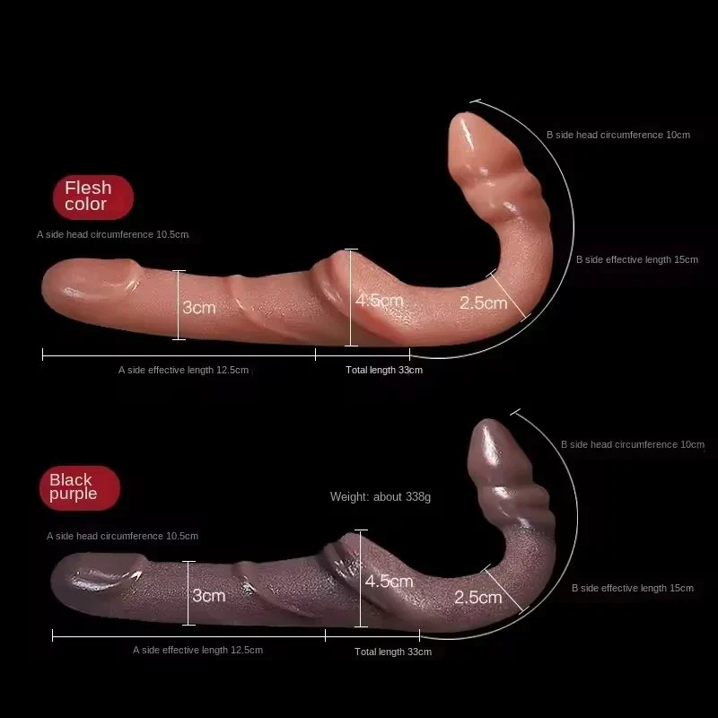 Double-Headed Soft Silicone Realistic Dildo Sex Toy for Lesbian Couples Female double head dildo