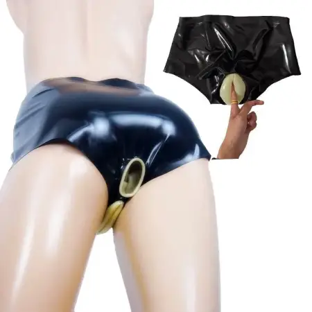 Latex Shorts Anal Cover Penile Cover Straight Men's Underwear Tight 100% Waterproof Eco-Friendly