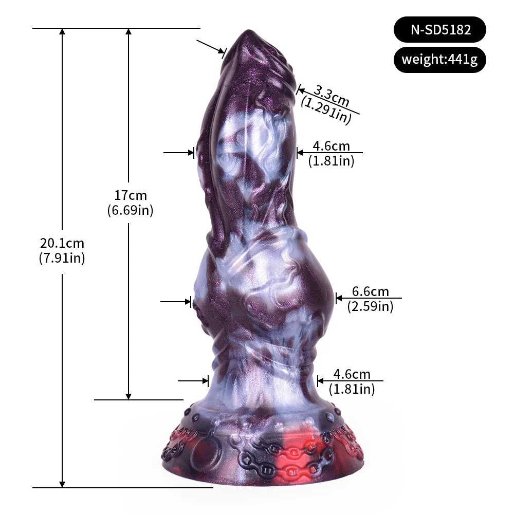 Dog Dildo with Two Color Monster Cock Anal Plugs Sex Toy for Male and Women Dog Shaped Dildo with Big Knot alien Dildo