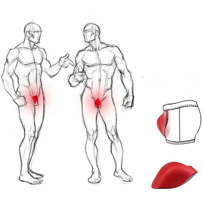 Breathable Men's Sexy Underwear Accessories Boxer Briefs with Big Penis Sponge Pads Breathable Vents