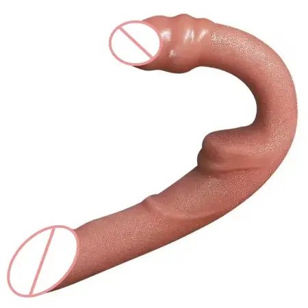 Double-Headed Soft Silicone Realistic Dildo Sex Toy for Lesbian Couples Female double head dildo
