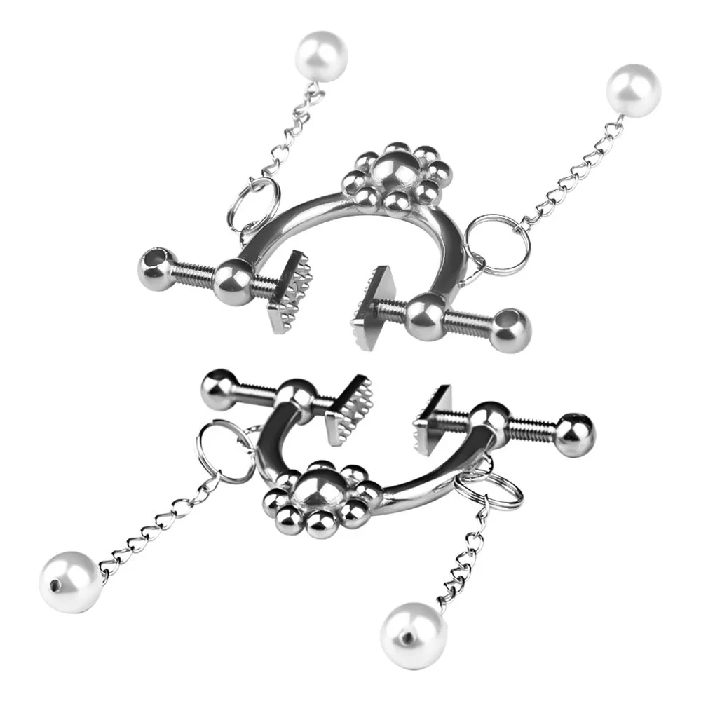 Non Piercing Nipple Clamps Clips Adjustable Metal Nipple Clamps Nipple Clips for Women Couple