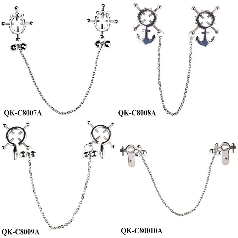 Collection All Styles Nipple Play Crystal Chain Nipple Clamps Leather Harness Weighted Nipple Clamps for Female Collar