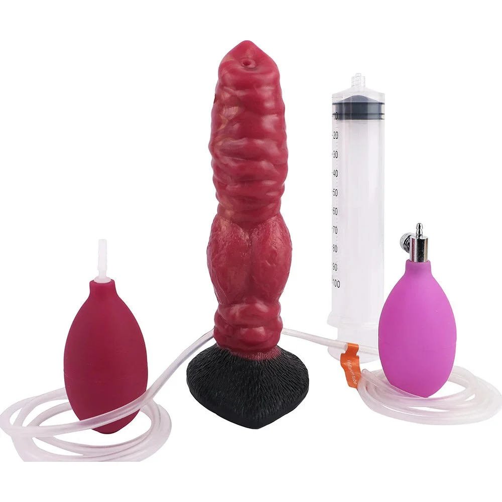 Fantasy Monster Dog Dildo Female Vagina Massage Masturbator Inflatable Squirt Ejaculation Dildo Adult Toys