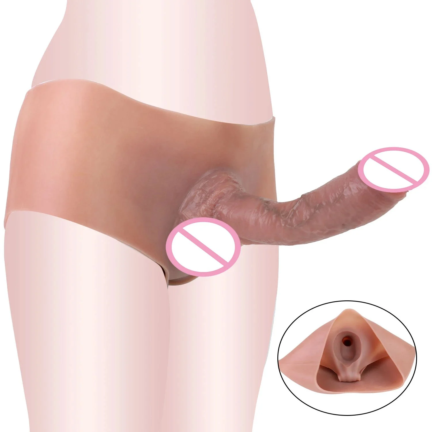 Realistic Strap on Dildo Harness Hollow Dildo Panties Silicone Wearable Dildo Underwear Male Penis Enlargement Thick Sex Toy