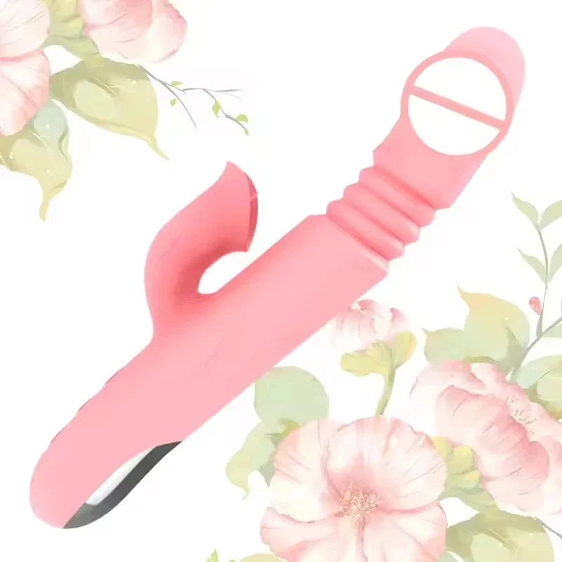 USB Rechargeable Multi-Function Women's Sex Machine G-Spot Vibrator Heated Stretchable Dildo Clit Rotate Stroke Clit Rotate