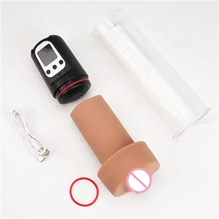 Automatic 4-Frequency LCD Vacuum Penis Pump Men's Enhancement Exercise Equipment Silicone and ABS Material for Sex Usage