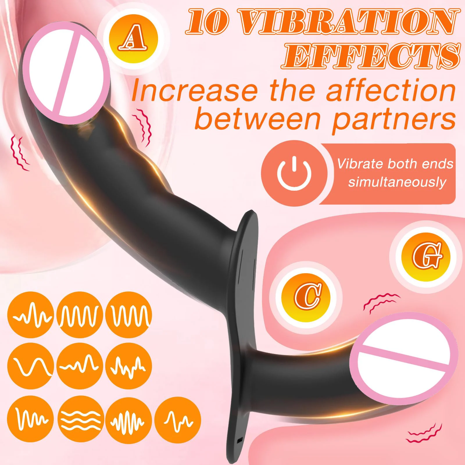 Remote Control Strap on Vibrating Silicone Dildo Adjustable Harness Double-Ended Lesbian Sex Wearable Dildo Vibrator for Women