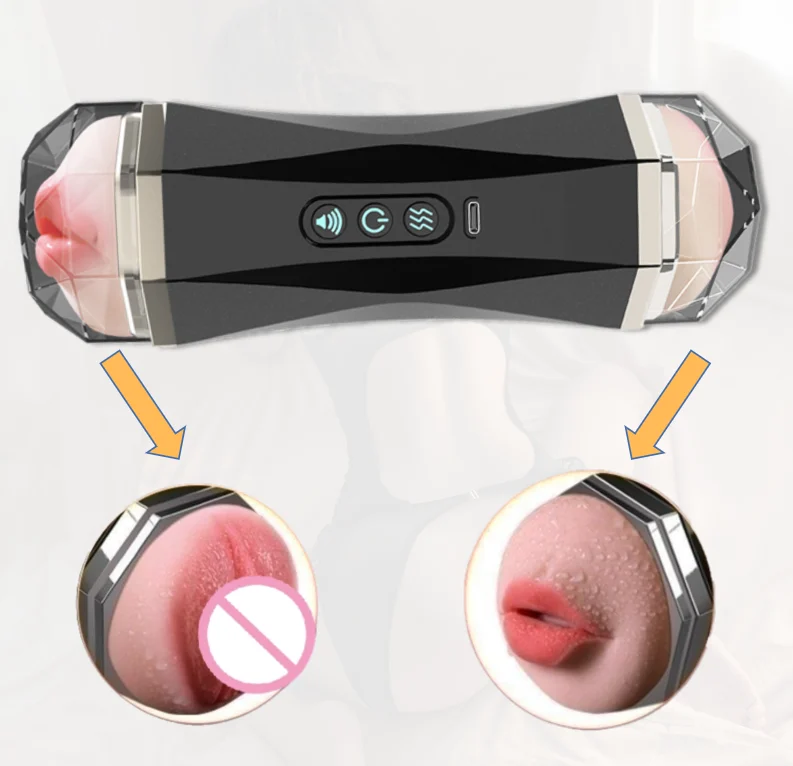 2 in 1 Automatic Male Masturbator Penis Pump Removable Male Masturbators Modes Pocket Pussy Airplane Cup