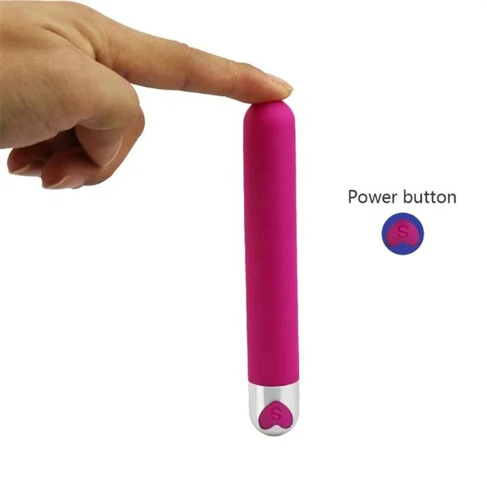USB Rechargeable Waterproof Mini Adult Women's Long Bullet Vibrator with 10-Speed Clitoral G-Spot Vaginal Stimulation Non-Latex
