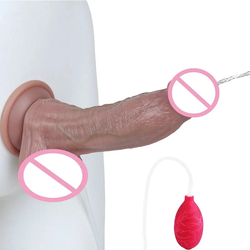 Dual-Layer Realistic Touch Water Spray Simulation Strap-On Wearable Suction Cup Female Pleasure Device for Adults