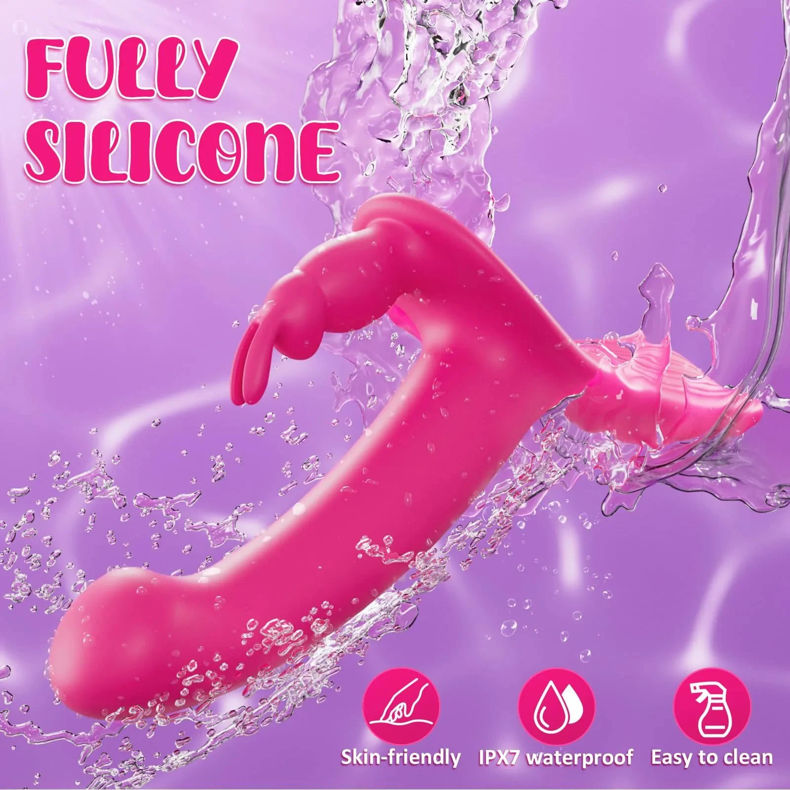 Remote Control Double-Ended Wearable Vibrating Dildo Strapless Strap on Harness Sex Toy Rabbit G Spot Vibrator for Women Lesbian