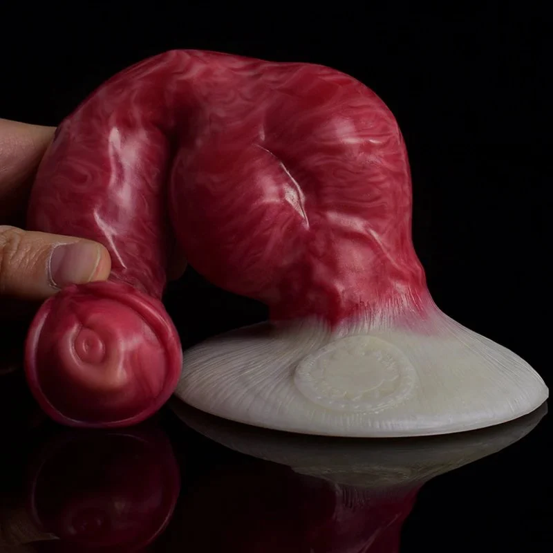 Red Color Animal Dog Knot Dildo Vagina Anal Sex Toys Silicone Artificial Penis for Beginners