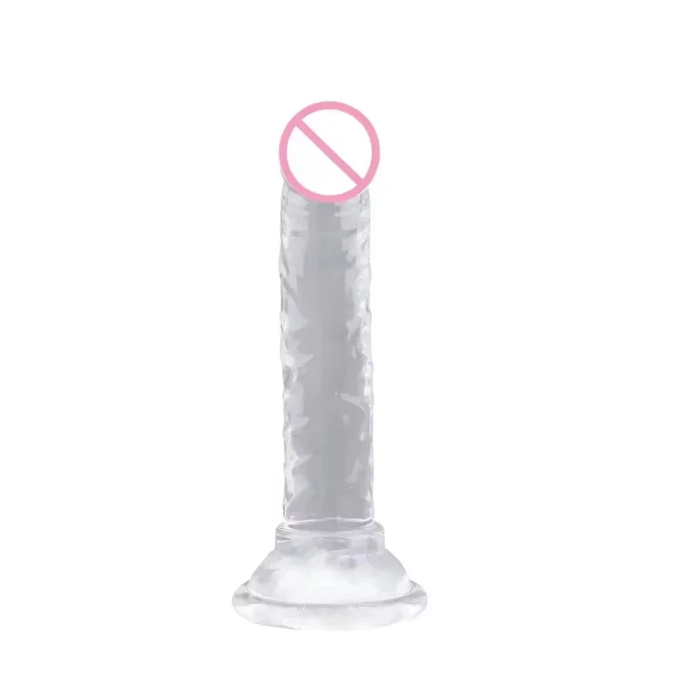 Female Manual Realistic Suction Cup Dildo Mini Small Crystal Penis Adult Women Masturbation Thrusting Toy