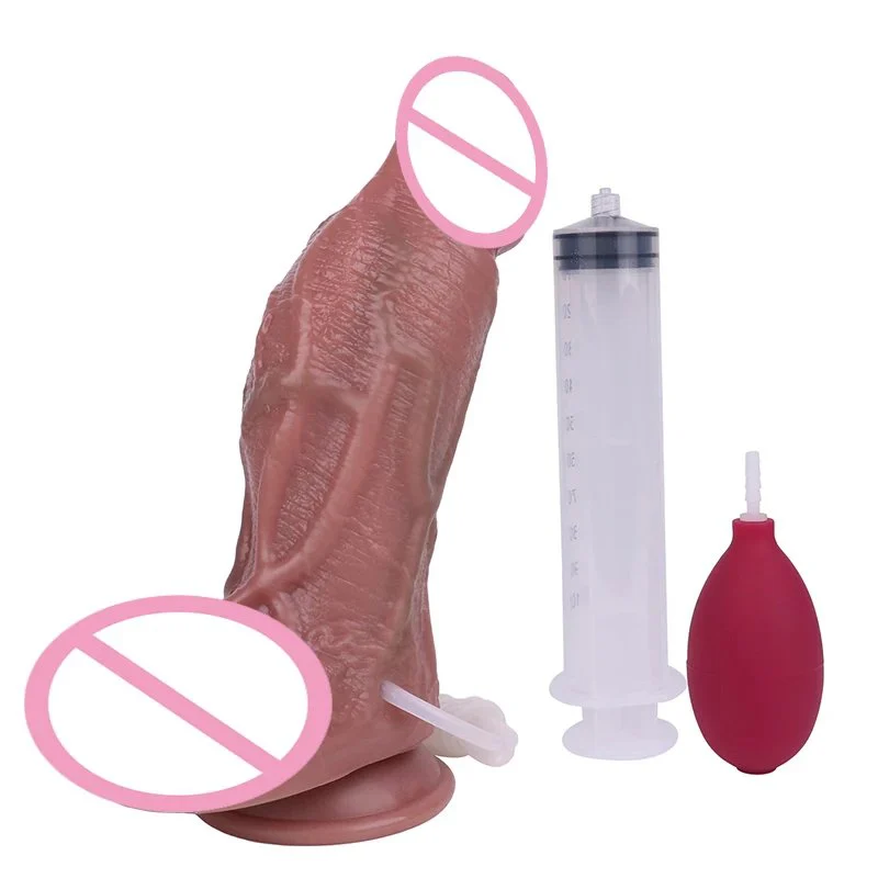 Big Realistic Squirting Dildo Ejaculating Penis for Women With Strong Suction Cup Soft Dildo for Women G-Spot Anal Prostate