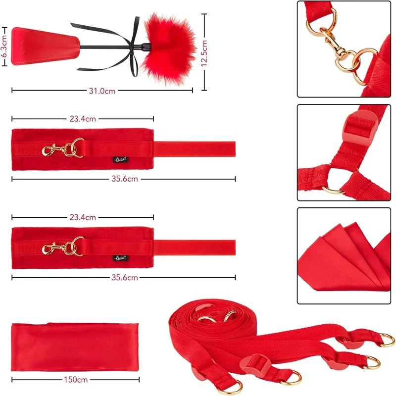 Lovers Flirting Sex Toy Restraint Kit Slave Sexy Under Mattress Restraint Bondage Set With Wrist Ankle Cuff