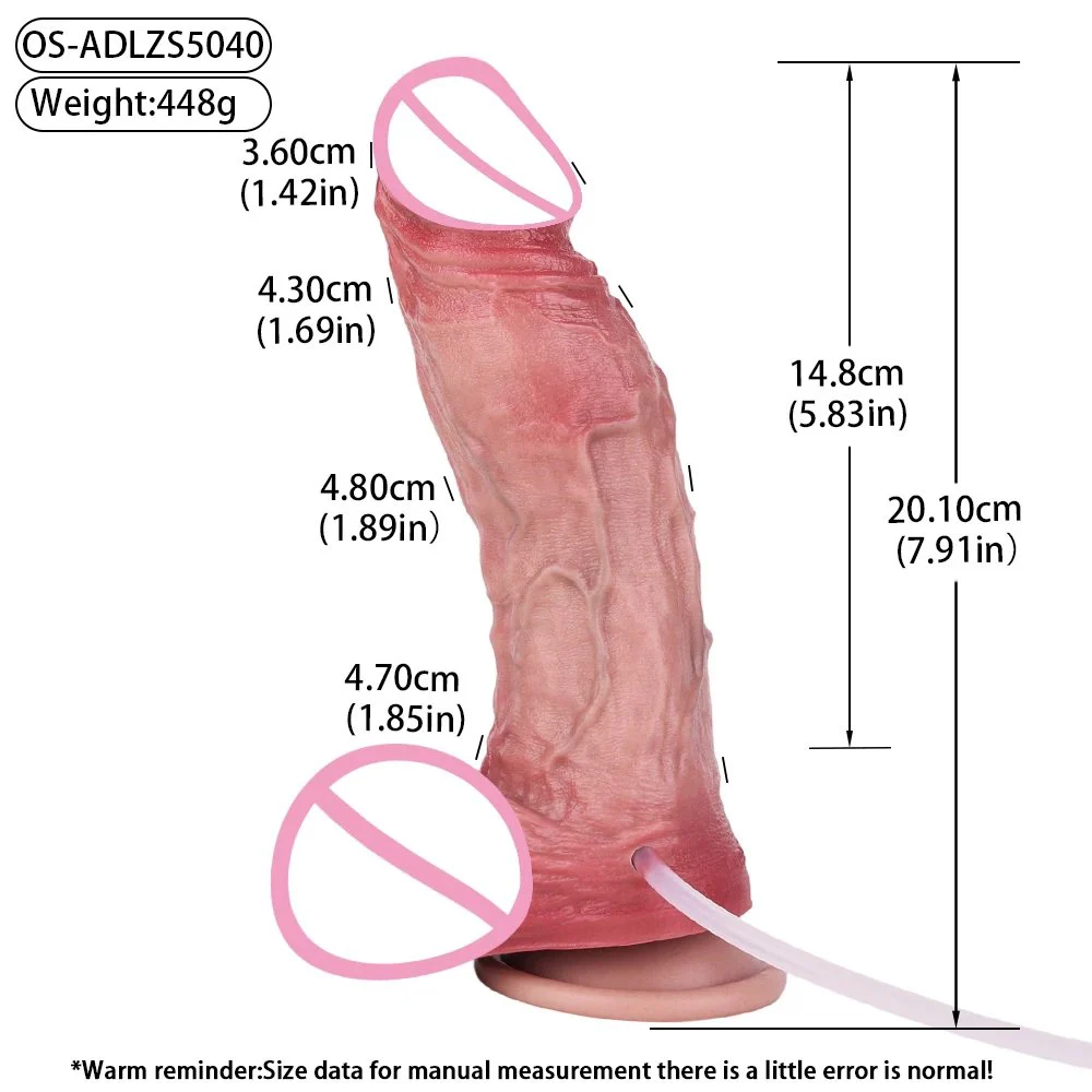 Double Layer Proceess Simulated Suction Cup Squirting Dildo Suitable for 18+ As a Large-sized Dildo Sex Toy