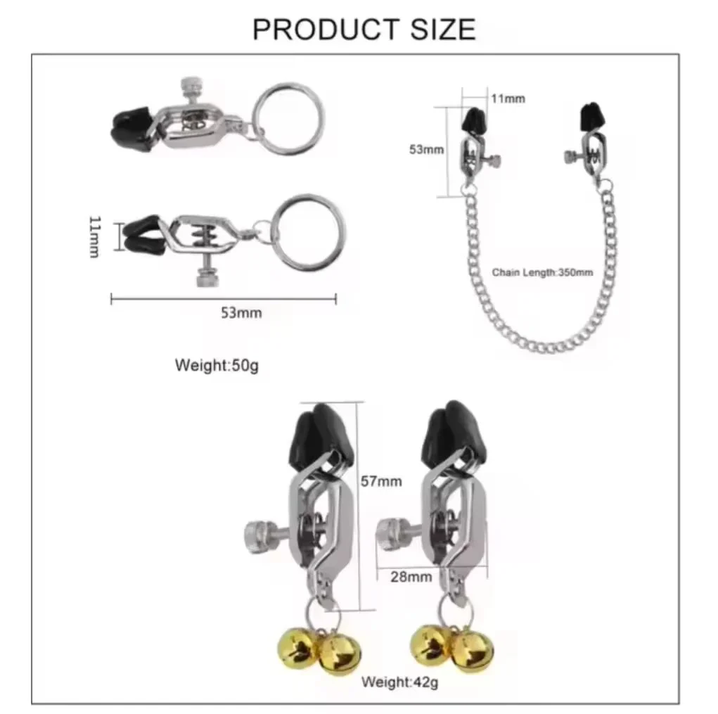Funny Steel New Nipple Clamp Sex Toys for Men Fetish Tore with Bell Breast Clip Bondage Gear