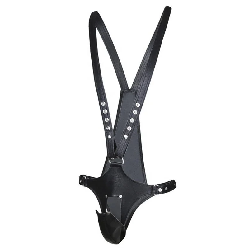 Male Penis Body Harness Wearing Bondage Chastity Belt Flirt Sexy Gay Couples Slave