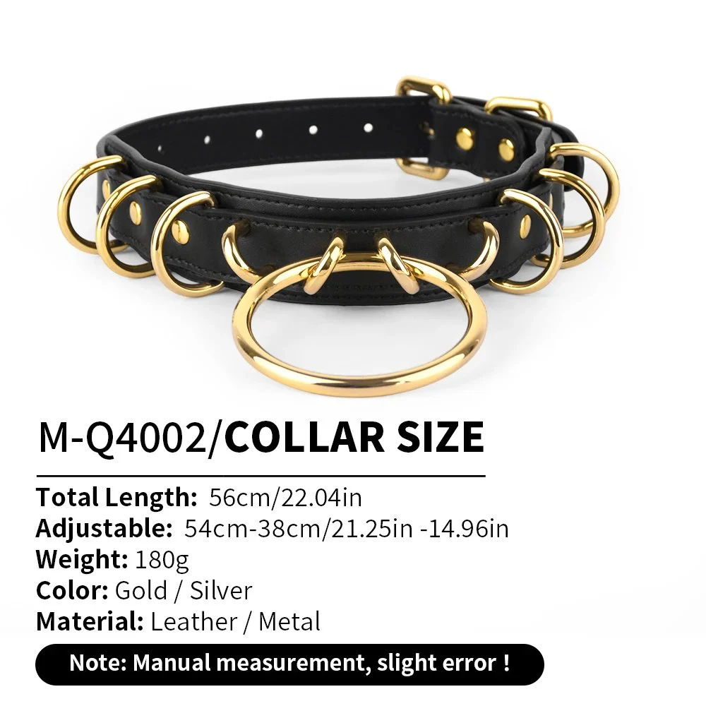 Leather Restraint Collar Suitable for Male and Female Enthusiasts Available in Two Colors Adjustable Collar