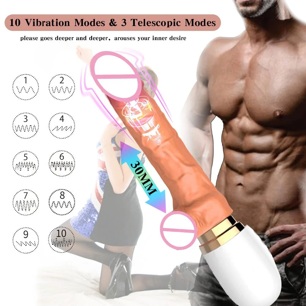 Remote Control Hands-Free Female Masturbation Sex Toys Heating Automatic Thrusting Realistic Big Dildo Sex Machine for Women