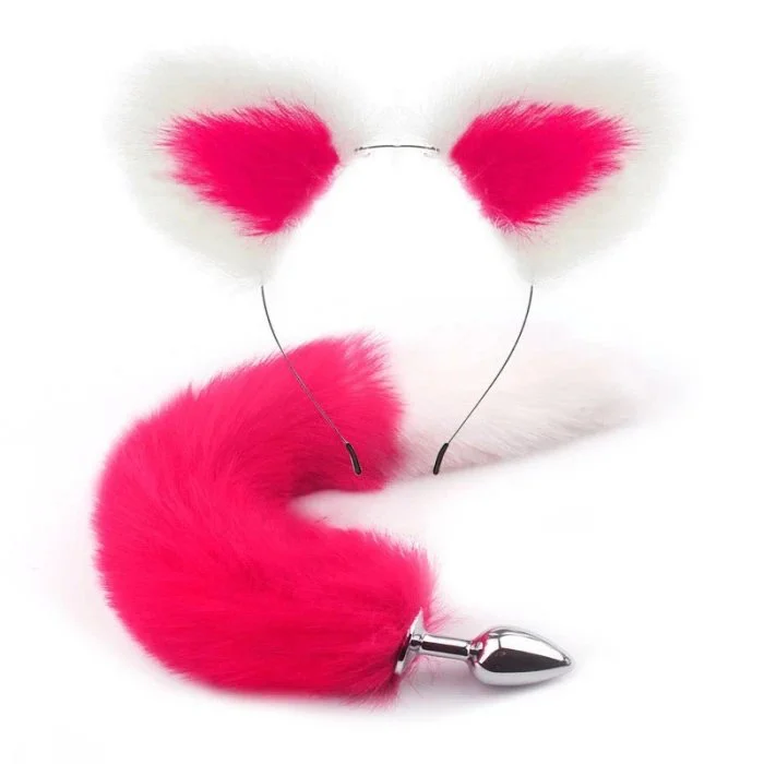Funny Fox Tail Adult Toy with Metal Plug