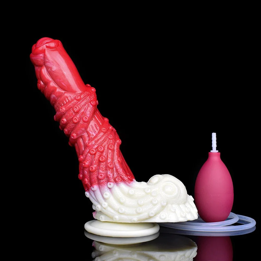 Squirting Fantasy Wolf Dildo Realistic Ejaculating Penis Squirting Masturbator for Male Female Sex Toy