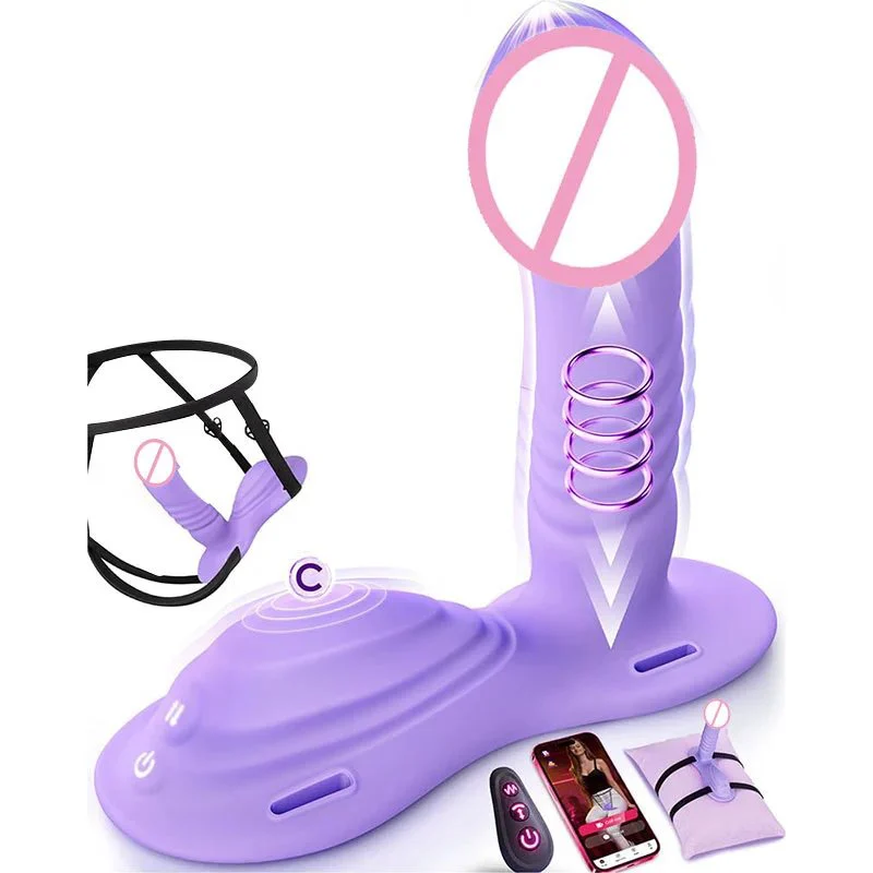 Remote App Control Hands-Free G-Spot Stimulator Riding Grinder Wearable Strap-On Dildos Vibrator Sex Toy for Women Couples Games