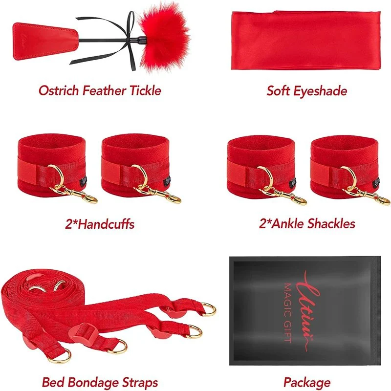 Lovers Flirting Sex Toy Restraint Kit Slave Sexy Under Mattress Restraint Bondage Set With Wrist Ankle Cuff