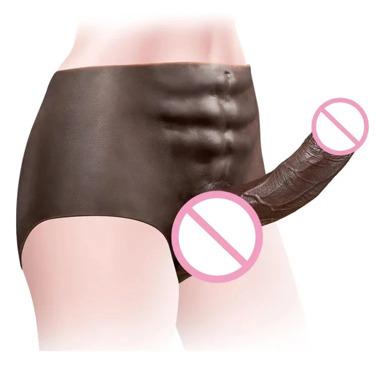 Coffee Silicone Strap on Dildo for Women Panty Wearable Dildo Adult Sex Toys for Men Lesbian Gay