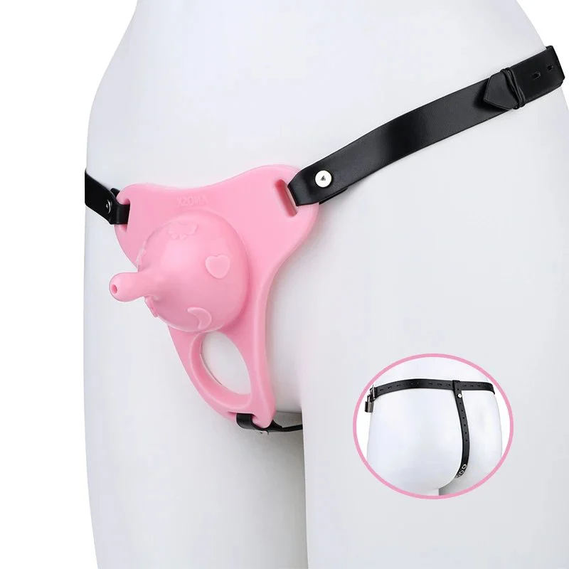Male Penis Cage with Urination Access Design Safe Silicone Material 2-Way Wearable Male Chastity Device