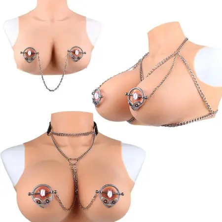 Body Restraint Chain Stainless Steel Nipple Clamps Suitable for Adult Sex Toys Metal Nipple Clamps Oppression