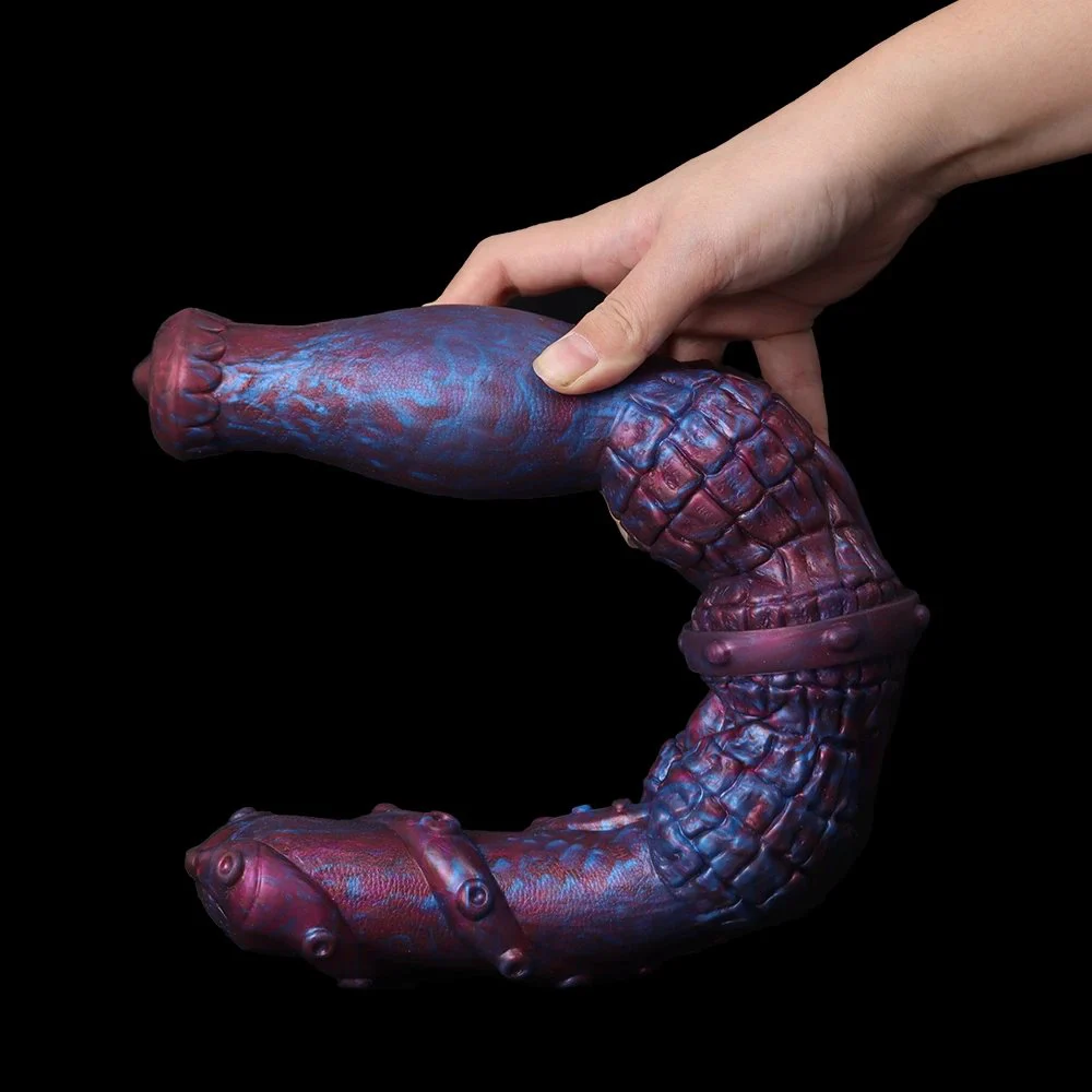 Masturbation Big Silicone Rubber Sex Toy Penis Enlargement Sex Double Head Rubber Penis Dildo for Lesbian Gay