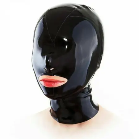 Bondage Collar Latex Hood Mask Waterproof Game Play Head Gear Fast Delivery