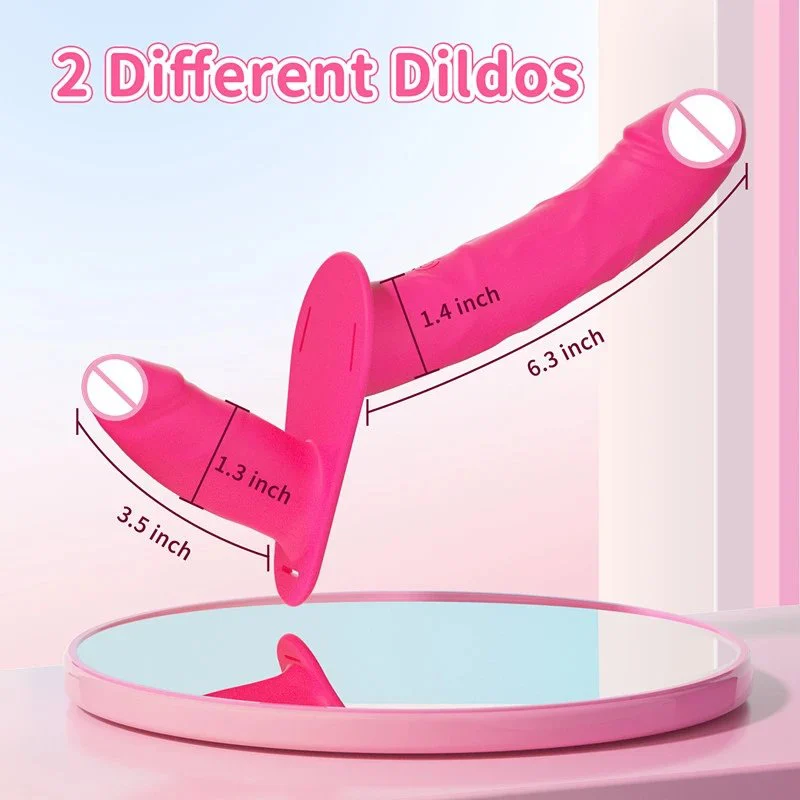 Rechargeable Remote Control Harness Wearable Dildo Double Head Lesbian Panties Strap on Dildo