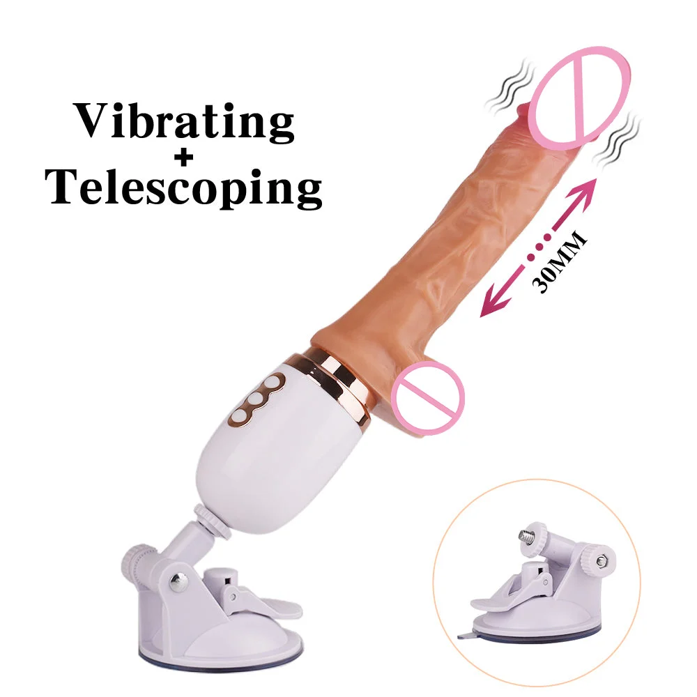 Remote Control Hands-Free Female Masturbation Sex Toys Heating Automatic Thrusting Realistic Big Dildo Sex Machine for Women