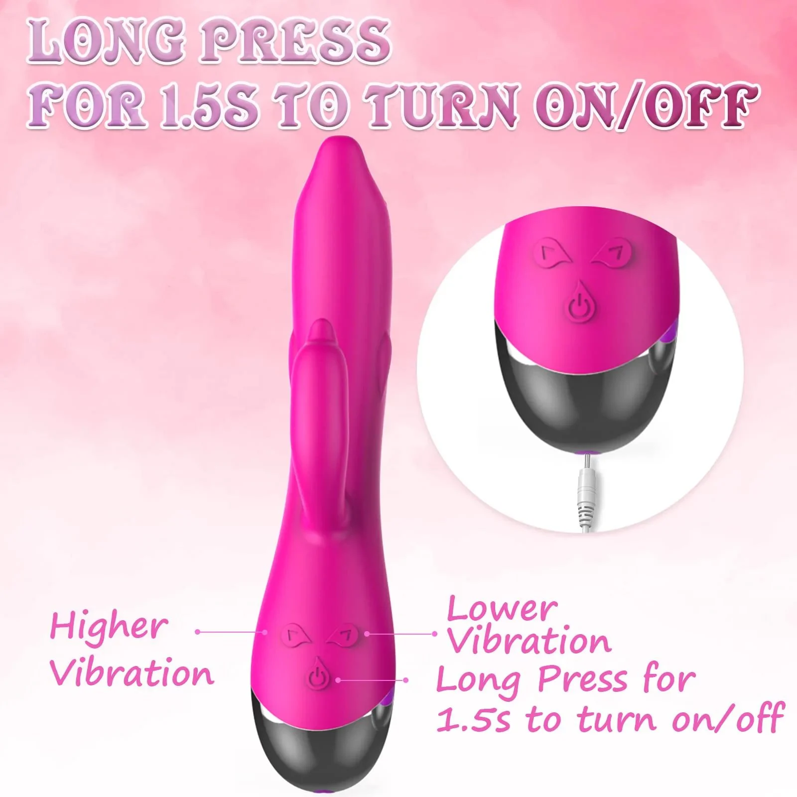 Rechargeable Soft Silicone Women Pleasure Tools Clitoris Stimulator Vaginal Anal Nipple Massager G-Spot Rabbit Vibrator Dildo
