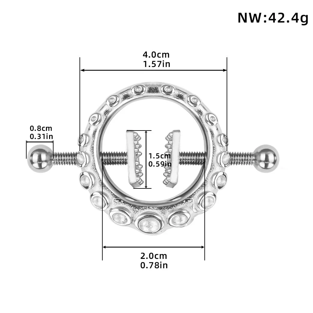 Heart Detail Adjustable Collar with Nipple Clamps,Body Harnesses, Neck Collar Restraint for Sex Game Toys